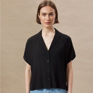 Frank & Oak Camp Collar Blouse in Black
